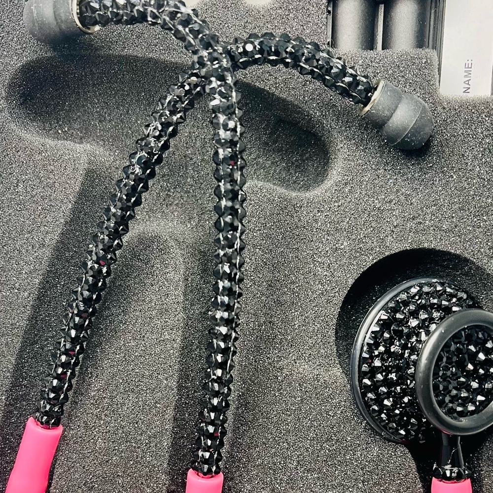 Radiant Glow | Hot Pink | Bling Stethoscope | Black Ice Rhinestone | Medical